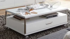 MCA Furniture Trento Couchtisch weiß mit Schublade Clearance