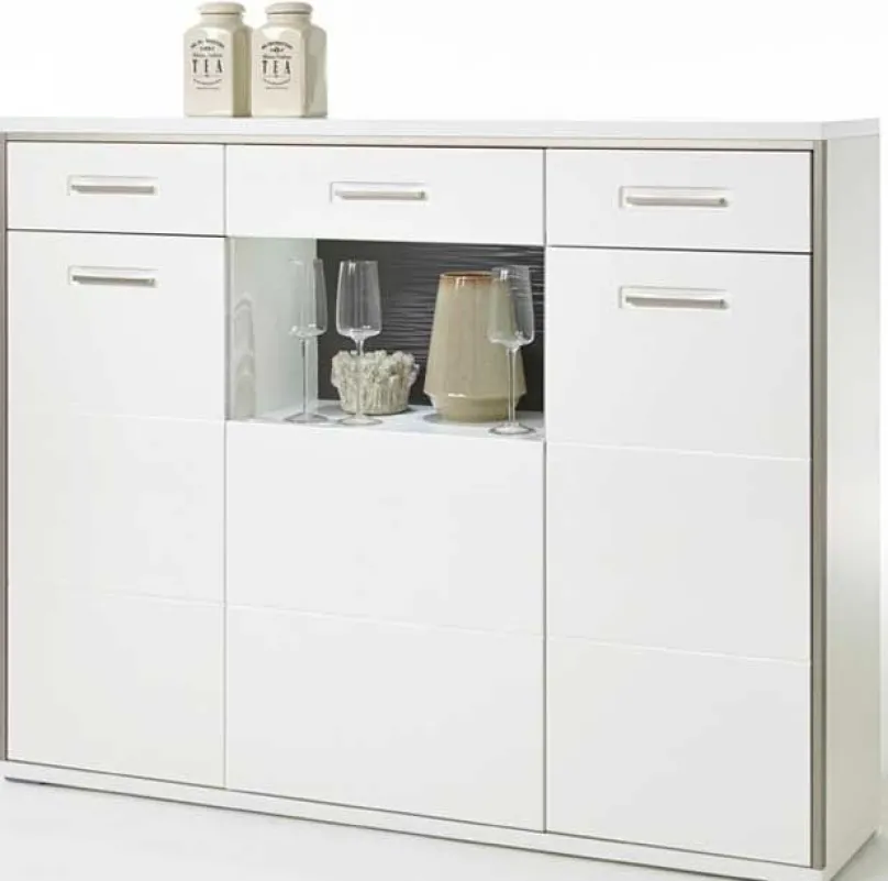 MCA Furniture Trento Highboard weiß Hochglanz Outlet