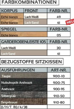 Voss Möbel GmbH V100 Garderobe für kleinen Flur Best