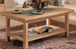 Effedue s.r.l. Vienna Couchtisch mit Ablage Pinie massiv in 4 Farben Clearance