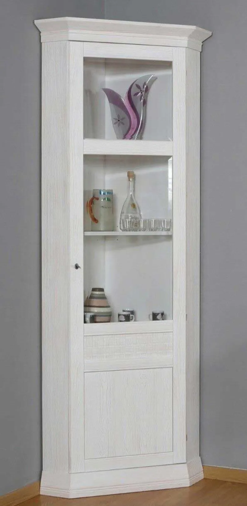Effedue s.r.l. Vienna Landhaus Eckvitrine Pinie massiv in 4 Farben Online