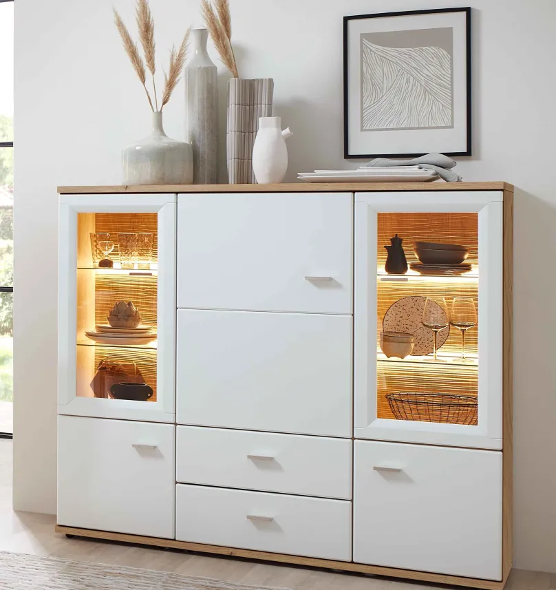 Stralsunder Möbelwerke Vilm Highboard Vitrine New