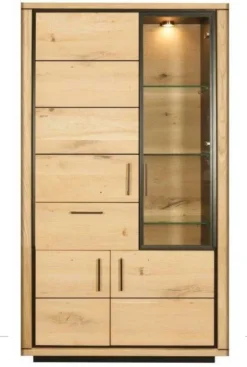 Larix Wohnwand eiche teilmassiv Outlet