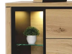 Larix Wohnwand eiche teilmassiv Outlet